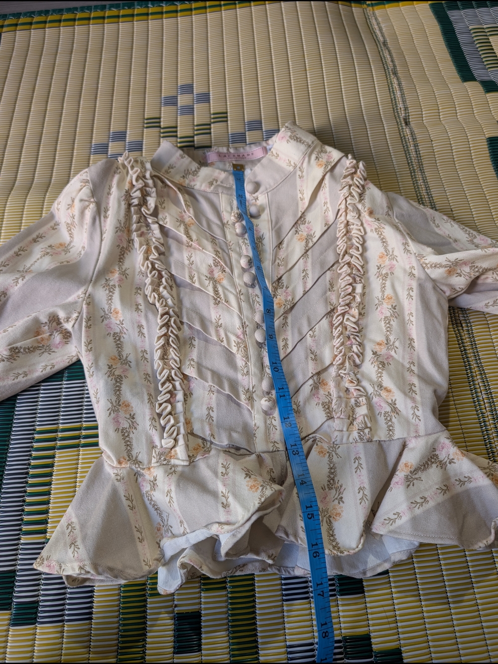 Ivory Ruffle Peplum Blazer Jacket - Picture 5 of 9
